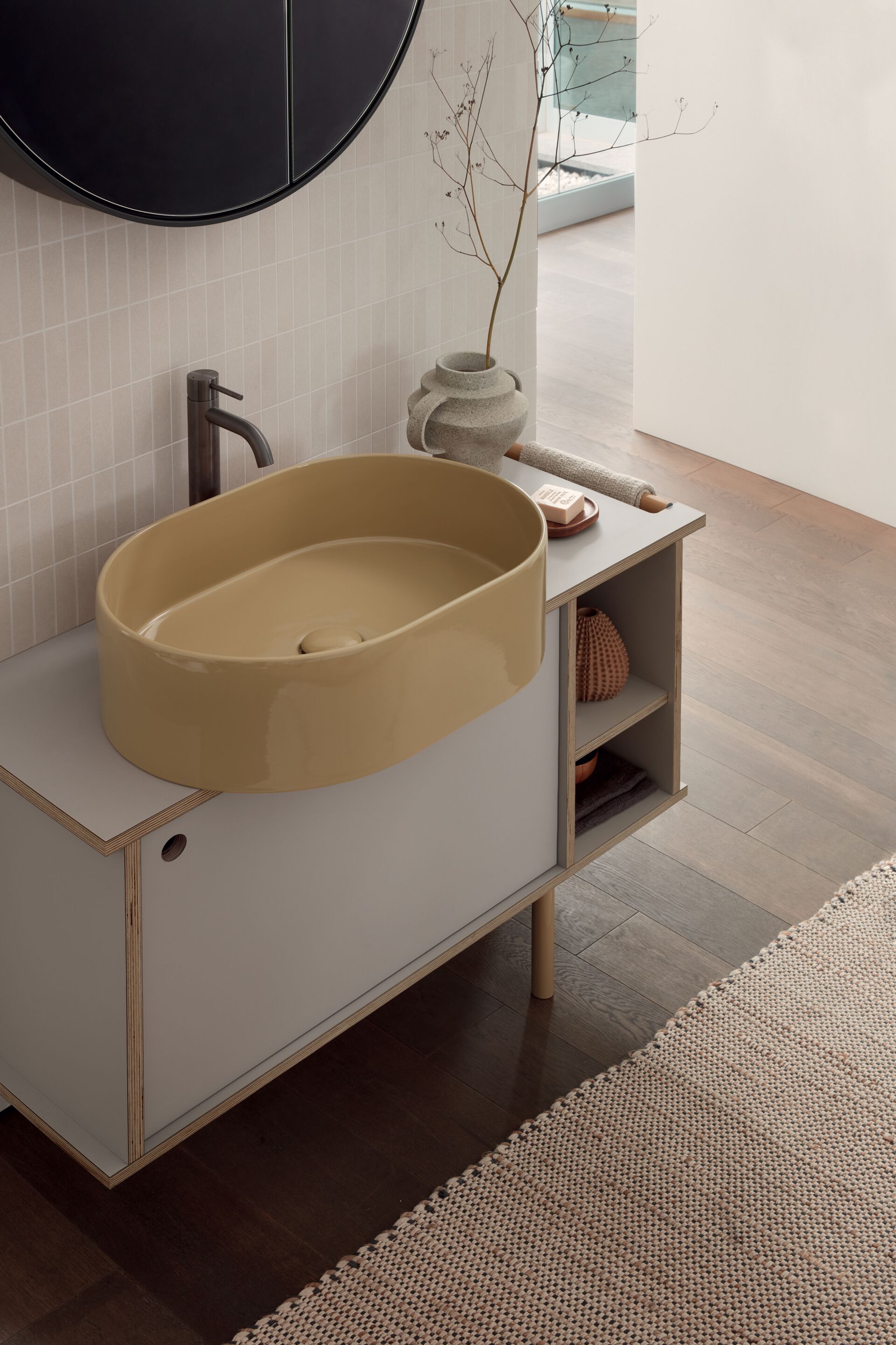 Шкаф для умывальника Fenix-NTM® с дверцами и встроенной раковиной Ceramica Cielo THEO 103 ARCH-00102413 - Вид №1