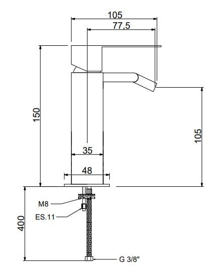 Однорычажный смеситель для биде с регулируемым горлышком QD Magistro Lab приложение ARCH-00060195 - Вид №2