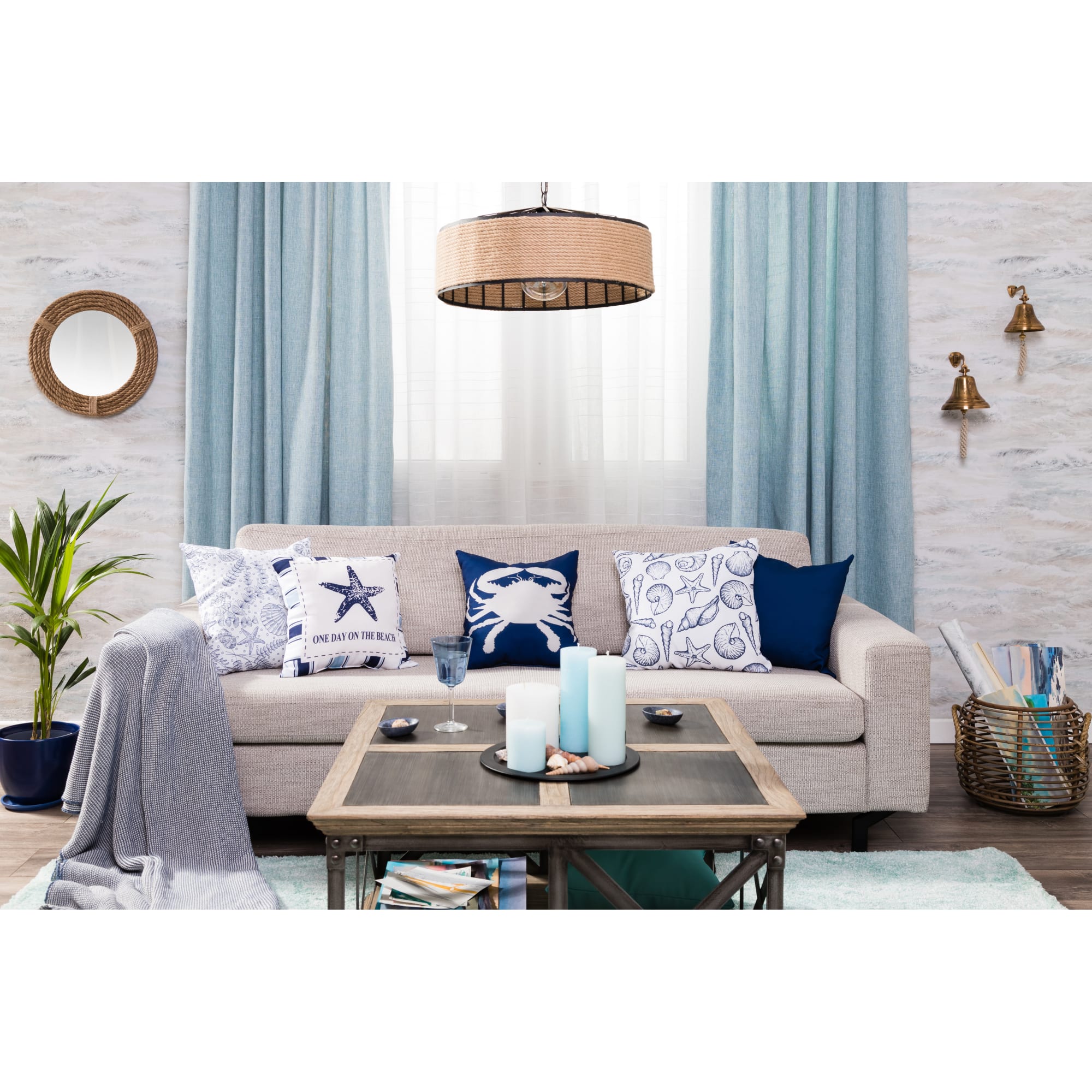 82018410 Свеча-столбик «Рустик», 7х8 см, цвет голубой Santreyd  - Вид №3