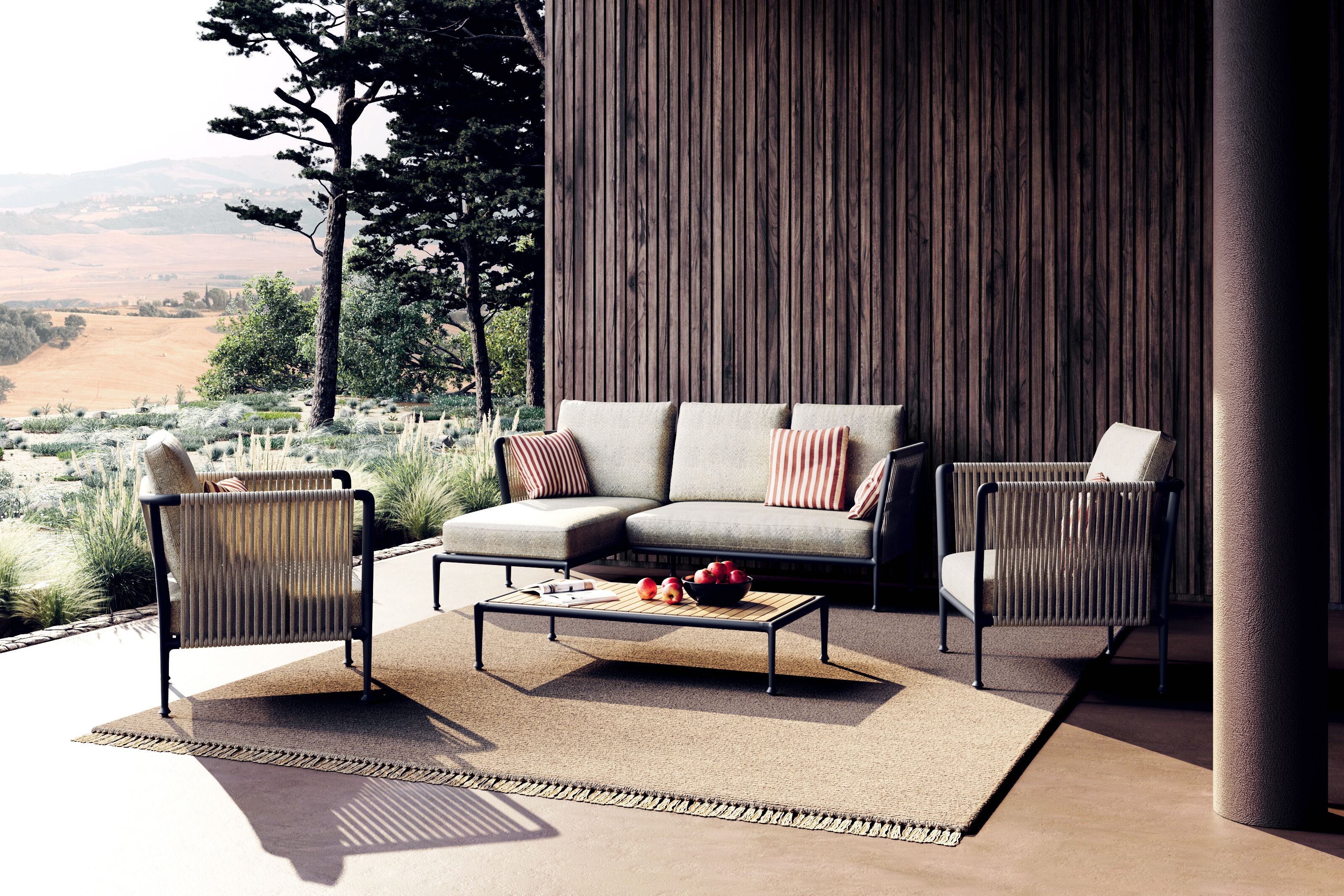 Алюминиевый и ТИК прямоугольный низкий журнальный столик Unopiù Treble ARCH-00097840 - Вид №4