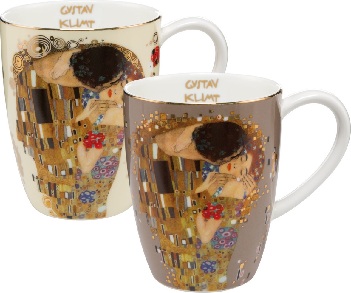 10621606 Goebel Набор бокалов 400 мл  "Поцелуй" Климт Фарфор 