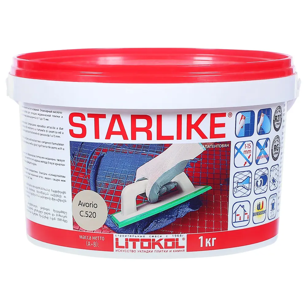 Затирка эпоксидная Starlike C.520, 1 кг, цвет слоновая кость Litokol Без серии STLM-2081564