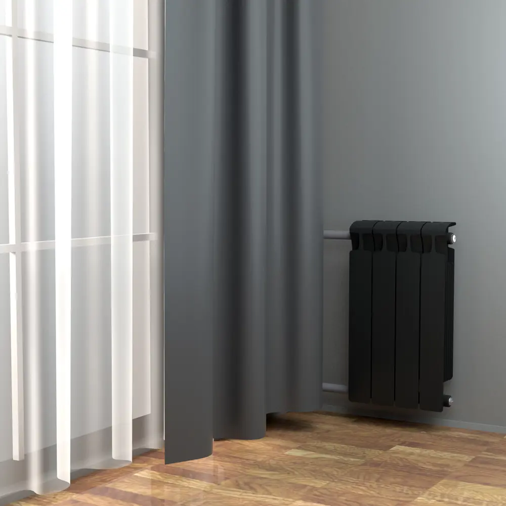 Радиатор секционный Rifar Monolit M50012RAL9005 500/100 12 секций боковое подключение биметалл черный 82560799 STLM-2130094 - Вид №6