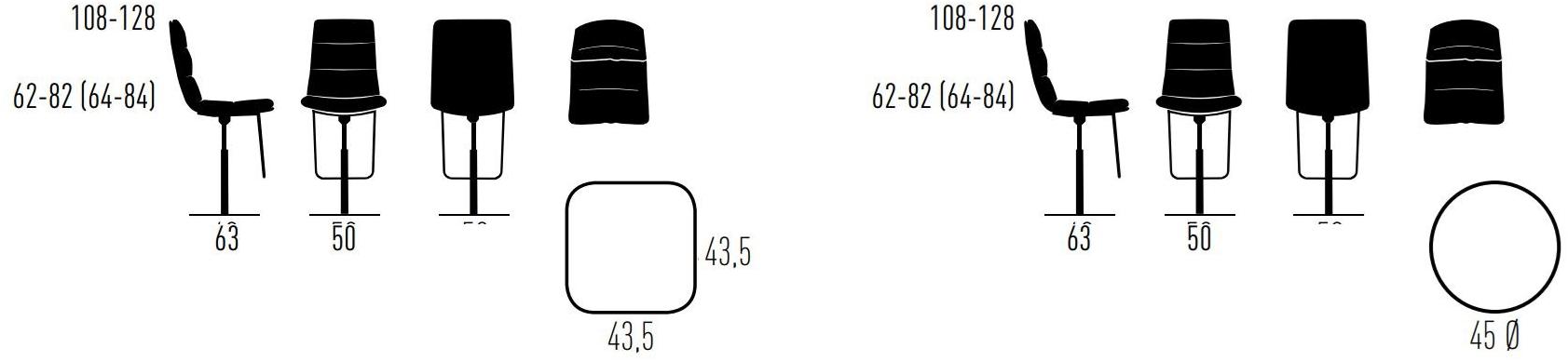 KFF Барный стул с регулируемой высотой и подставкой для ног Arva light sun-id-1393604 - Вид №3