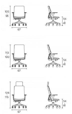 ENEA Регулируемое по высоте офисное кресло из ткани Movado sun-id-1443346 - Вид №3