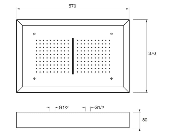 Прямоугольная душевая головка из нержавеющей стали с освещением CRISTINA Rubinetterie насадки для душа с освещением-Inox collection ARCH-00025086 - Вид №2