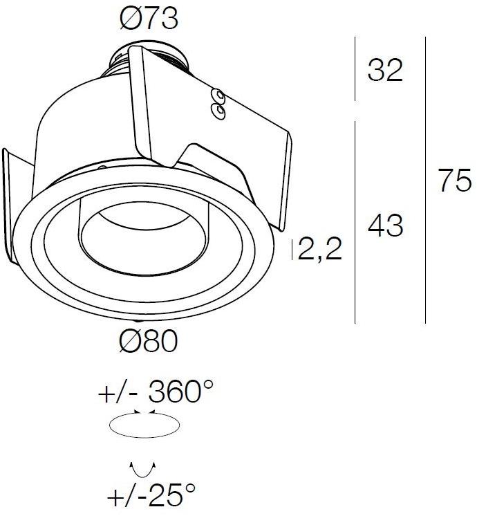 DGA Круглый встраиваемый точечный светильник Tono sun-id-1427472 - Вид №2