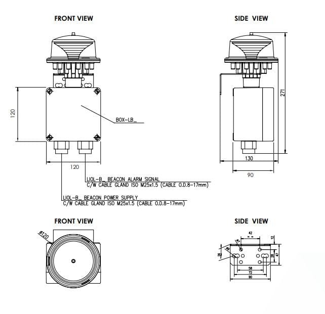 Светодиодный сигнализатор препятствий на лету LUXSOLAR L810-LXS-CB ARCH-00100625 - Вид №2