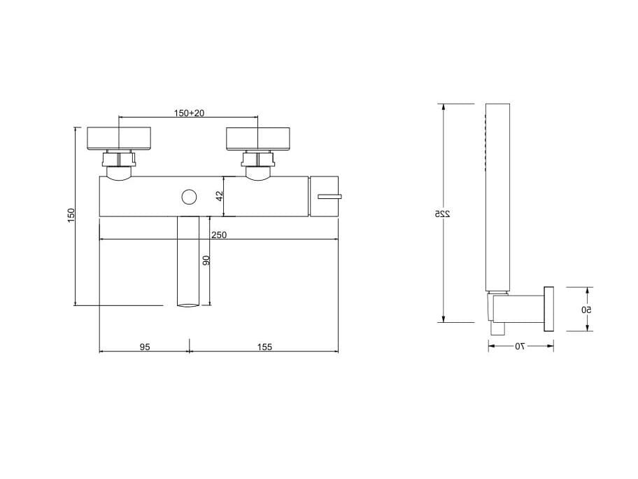 Однорычажный открытый смеситель для душа с ручным душем QD Magistro Lab Swing ARCH-00043024 - Вид №1