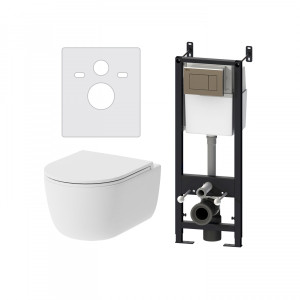 DX86.IS10151.1700 Инсталляция с клав глянц хром с подв унит безободк с сид м/лифт Damixa Sirius