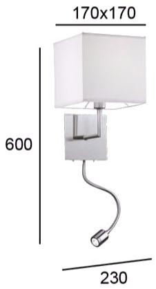 Terzo Light Настенный светильник из стали и пвх с гибким кронштейном  V4092600  - Вид №1