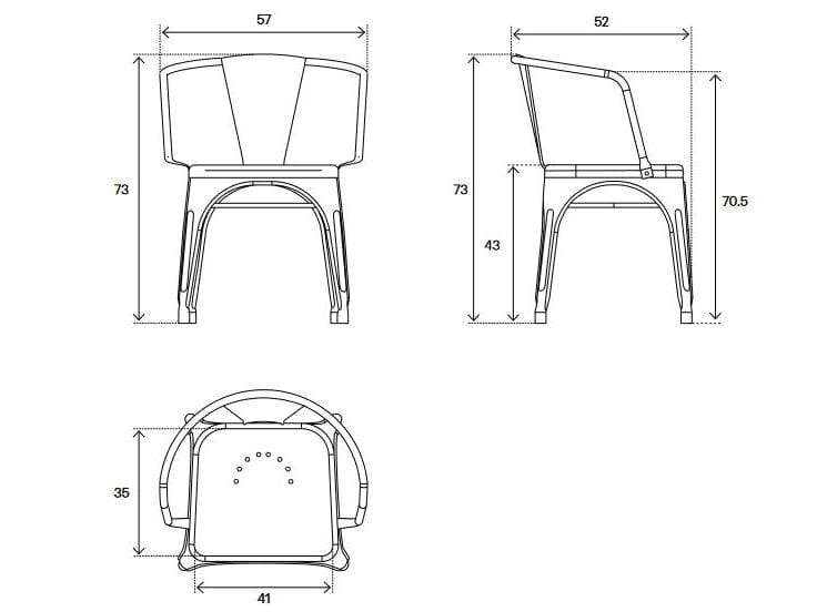Стальной стул с подлокотниками Tolix ABC ARCH-00103802 - Вид №2