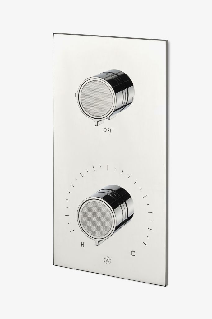 BTH45C Интегрированная термостатическая и двусторонняя переключающая накладка серии Bond Union с ручками с гильошированными звеньями Waterworks