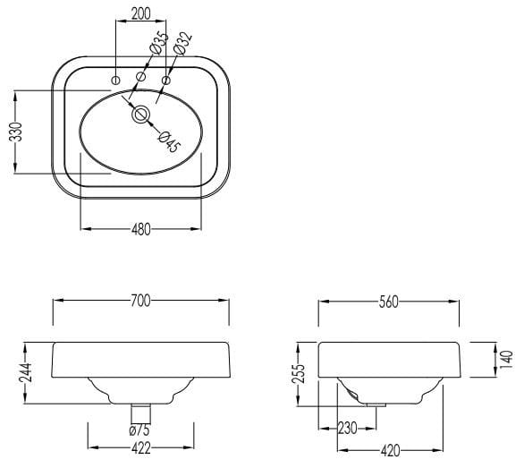 Консольный умывальник Devon&Devon Блюз ARCH-00047967 - Вид №4