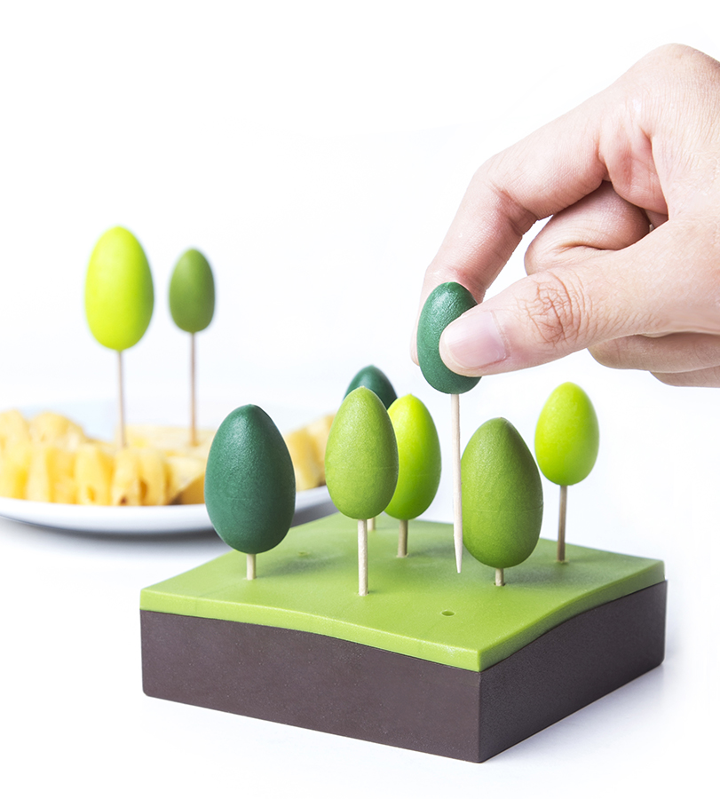 QL10218-GN Шпажки для закусок и канапе forest party fork Qualy  - Вид №1