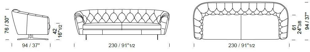 Borzalino Стеганый 3-местный кожаный диван New kap sun-id-1445400 - Вид №7