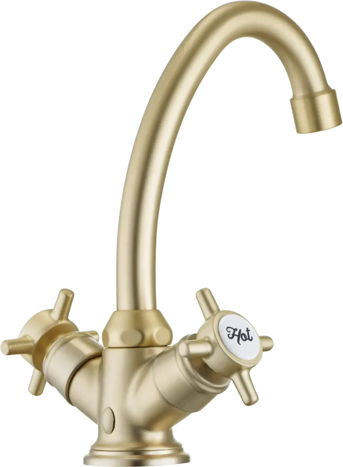 Смеситель Sensea Mauna для раковины с экономичным аэратором в золотом исполнении 84507598