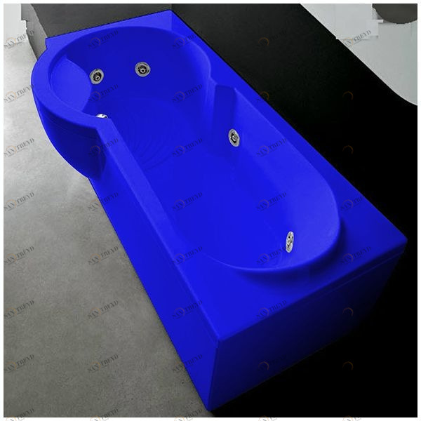 Ванна Gruppo treesse Simona V5677-SX-SI синяя с гидромассажем прямоугольная правая STDV5677SXSI