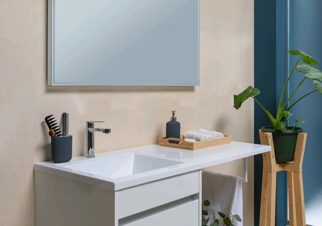 Тумба с раковиной Aquanet Токио 110 L белый (напольная, 1 ящик) 0023928900235497 - Вид №14