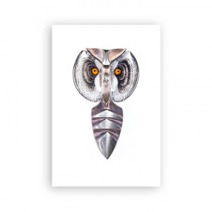 68154 Панно "Сова III", серое, 305/450 мм Maleras