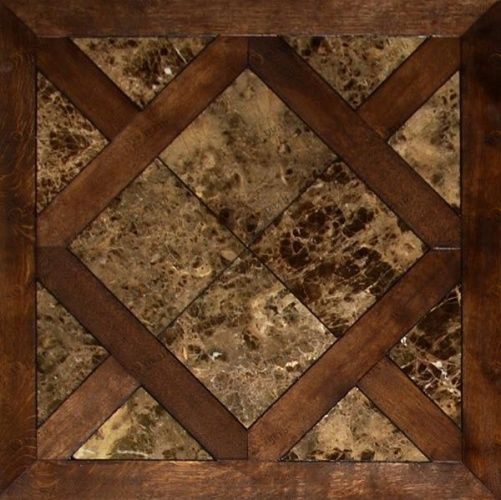 Модульный паркет Da Vinci Модульный паркет с камнем Сенсер Хаус Бурбон Дуб Любая на выбор брашированная, рельефная (Брашированная, Рельефная) 500х500 мм 26006000200