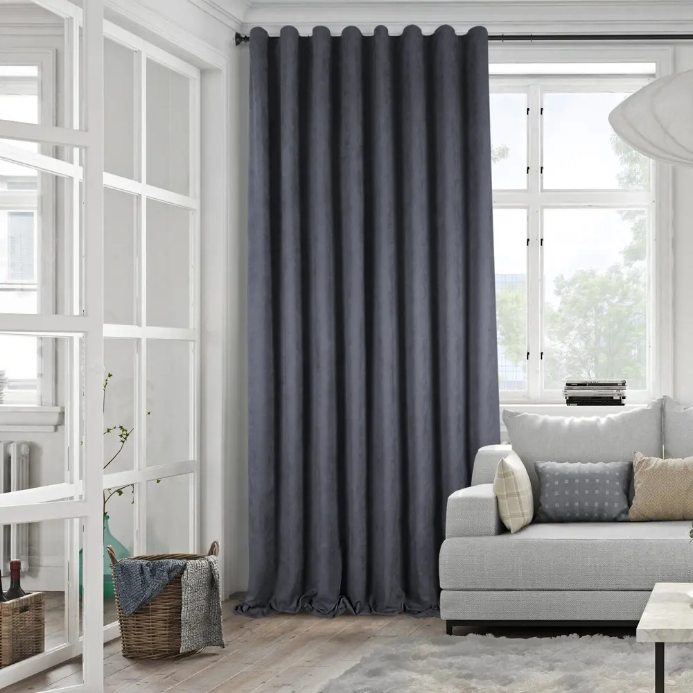 KREAFORTA Рим — штора на ленте со скрытыми петлями серого цвета 200×310 см 89392366 STLM-1363910