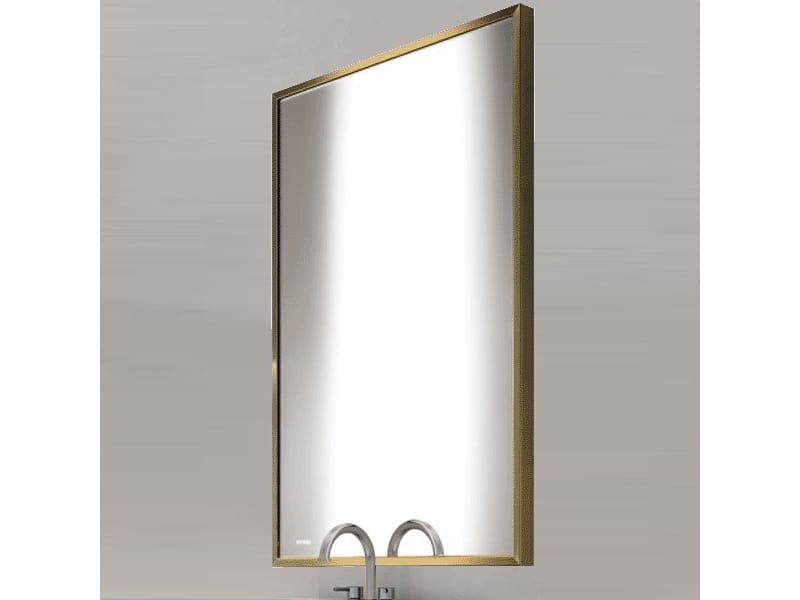 Прямоугольное настенное зеркало с рамкой Spekkio Brass Easy ARCH-00137086