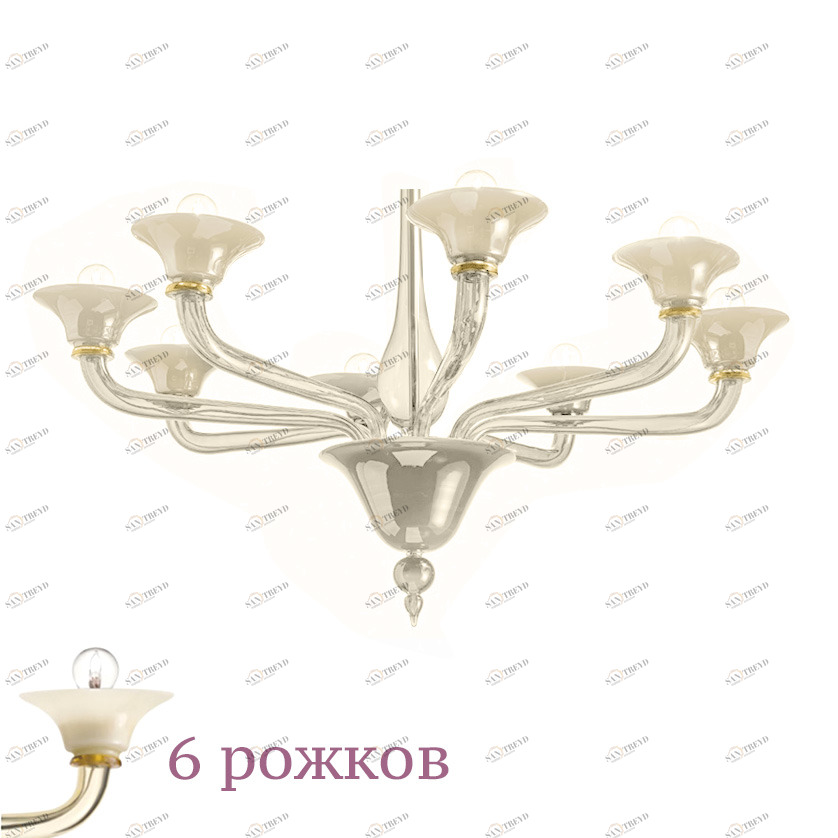 Люстра 1542/6 K BLAV.AV от Sylcom кремовая SYLCOM ДИЗАЙНЕРСКИЕ 247034 Кремовый 