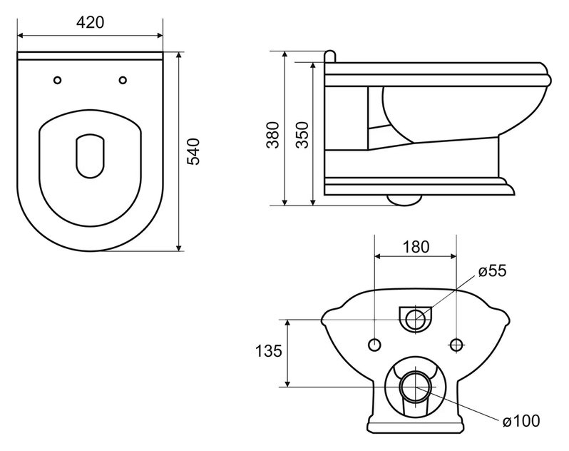 Унитаз подвесной CEZARES King Palace Подвесной унитаз настенный Белый Cezares  Китай  - Вид №2