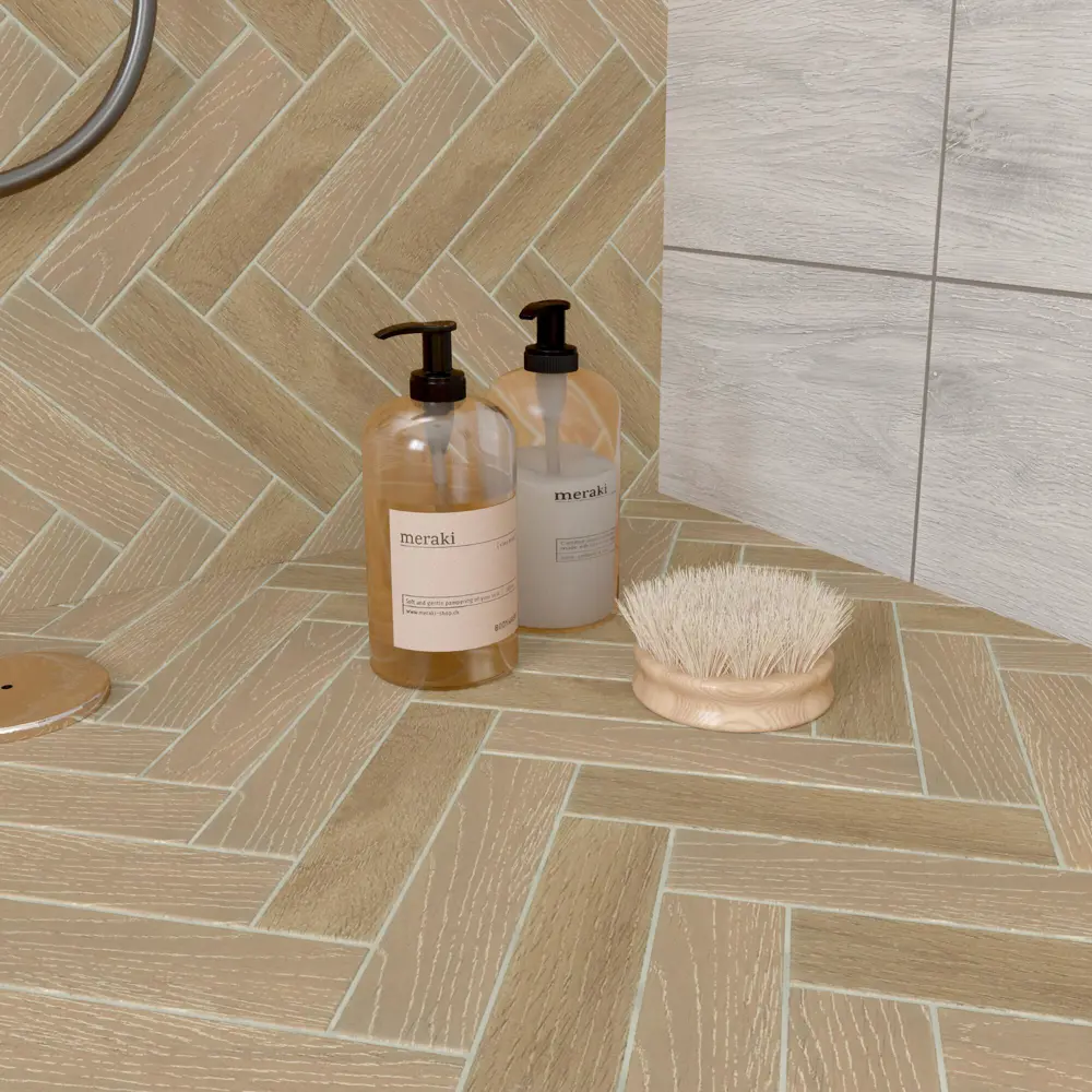 Керамическая мозаика ARTENS Living под паркет в бежевых тонах 82661990 Chevron STLM-0033169 - Вид №7