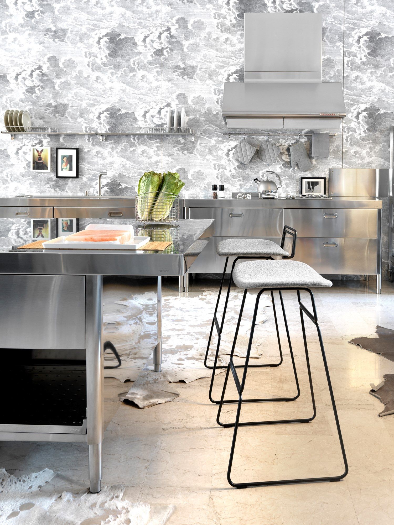 Высокий тканевый стул с подставкой для ног SITIA SKETCH ARCH-00152401 - Вид №2