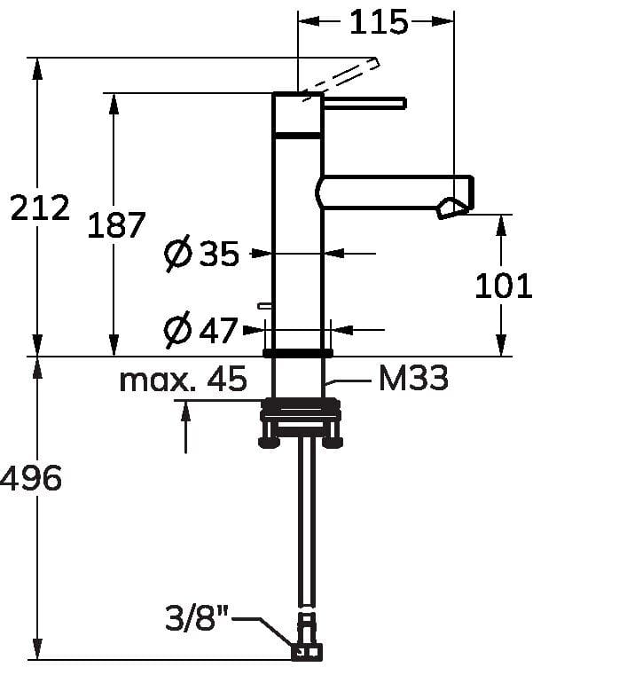 Однорычажный смеситель для раковины KWC ONO E ARCH-00100824 - Вид №6