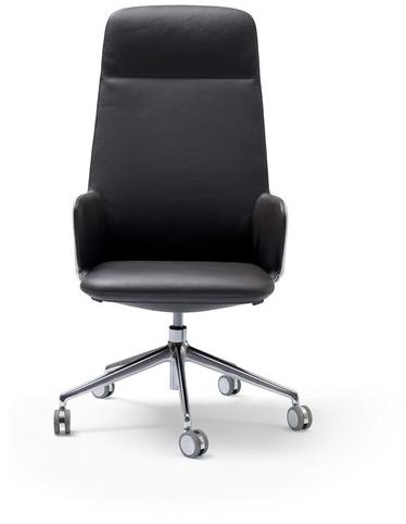 Quinti Sedute Кожаное кресло для руководителя с 5 спицами и высокой спинкой Deep sun-id-1455025 - Вид №4