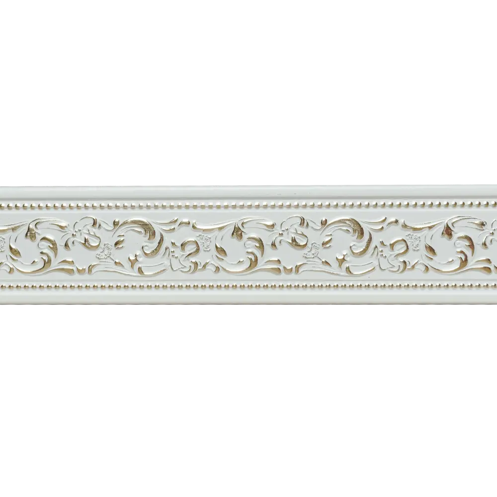 Молдинг настенный полистирол Decomaster 156-54 бело-золотой 11х50x2000 мм 81956685 STLM-2131569  - Вид №1