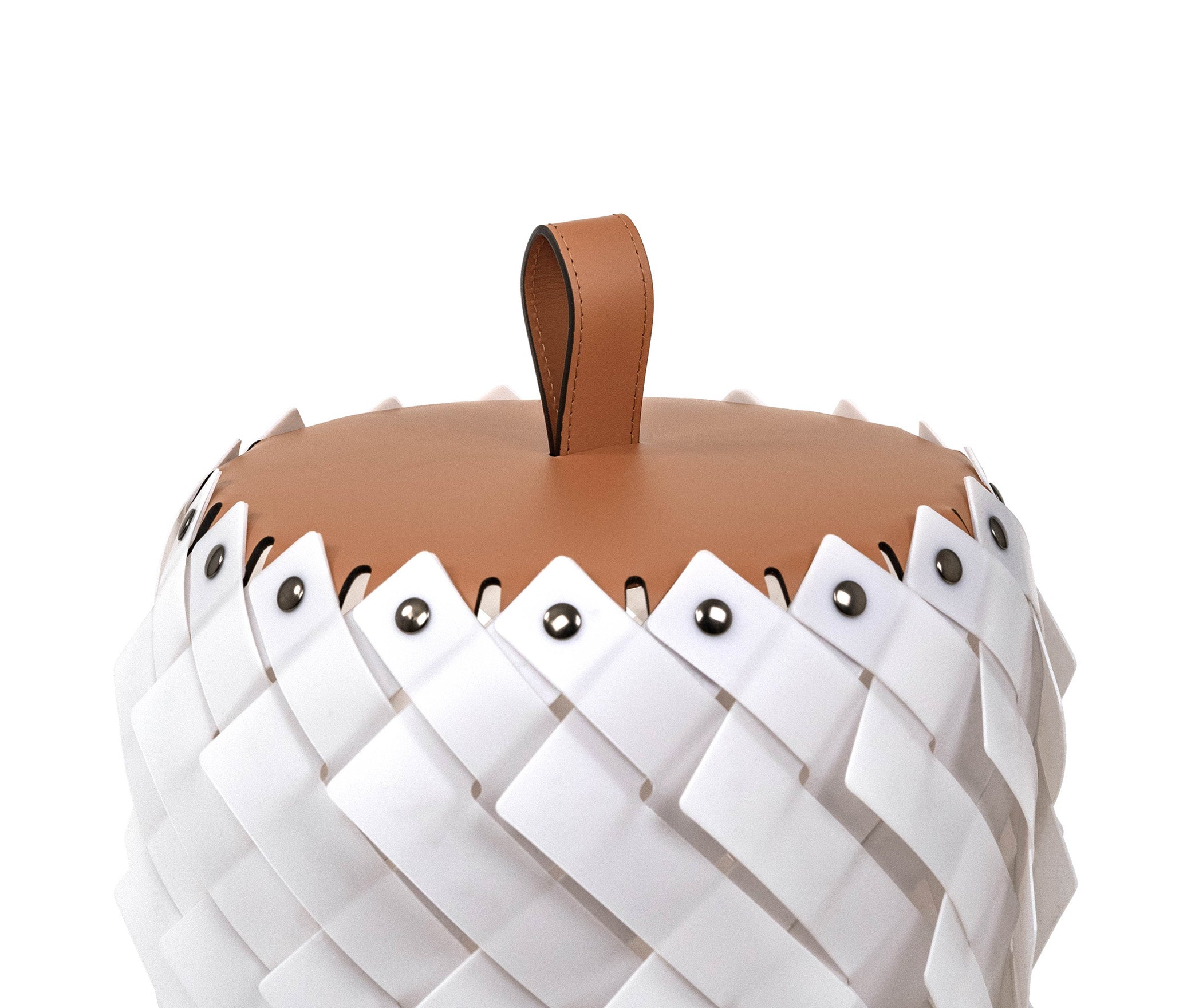 Напольный фонарь Almeria - Ø 45XH36 см / регенерированная кожа_белый Pinetti 00.2074.082.000 - Вид №1