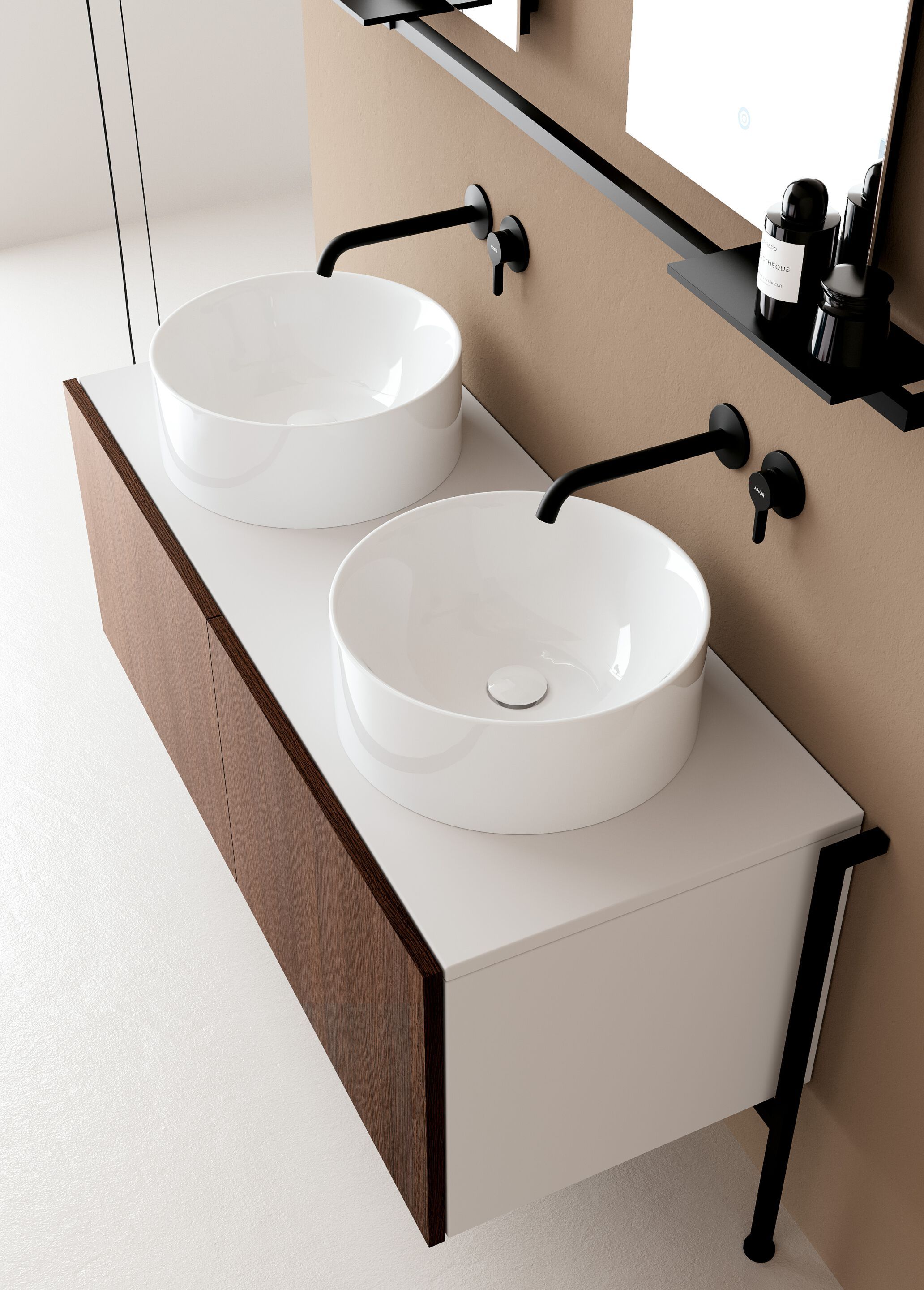 Керамическая столешница круглый умывальник Scarabeo Ceramiche Skinny ARCH-00090783 - Вид №5