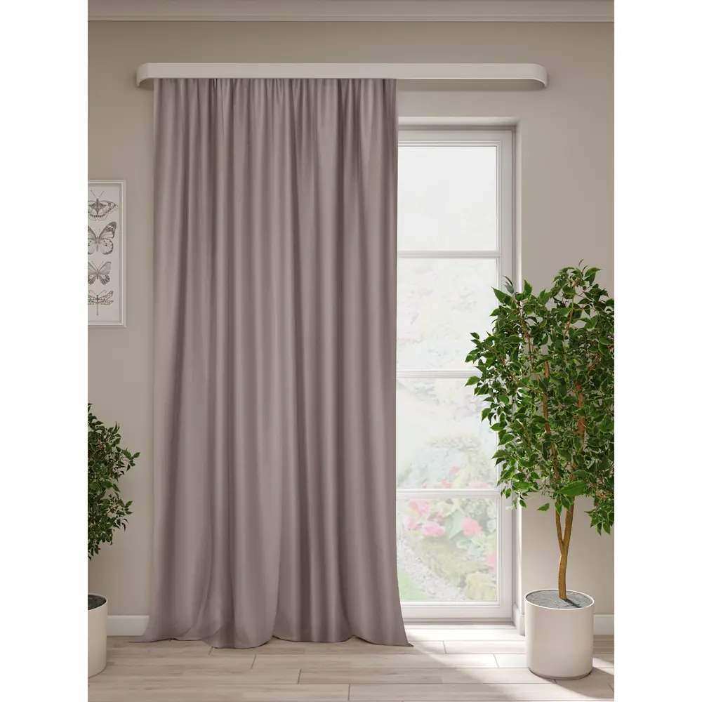 Штора на ленте димаут Ален 140x270 см цвет коричневый Altali STLM-2126925