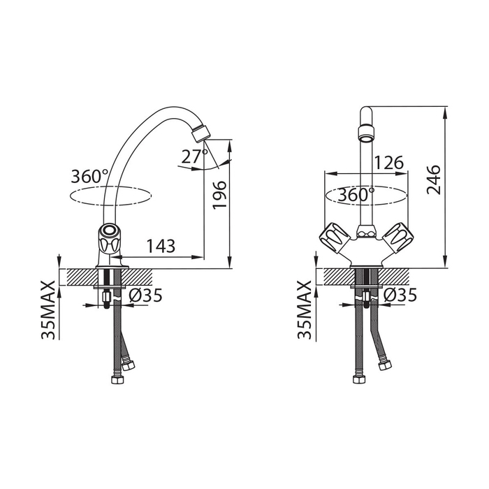 TA59017BW5 MI Milardo Tasman Смеситель для кухни Tasman Россия  - Вид №3