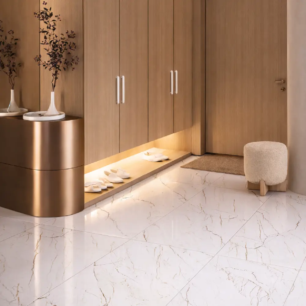 Глазурованный керамогранит Arascato Ceaser 60x120 см 1.44 м² глянцевый цвет белый Santreyd Eternal 2026 STLM-2002332