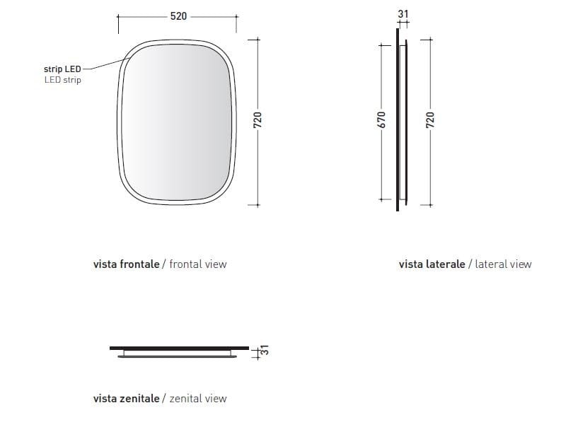 Зеркало со встроенным настенным освещением Ceramica Flaminia флаг ARCH-00087142 - Вид №3