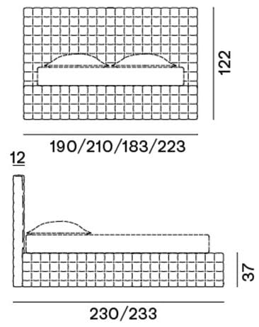 Съемная двуспальная кровать с капитонным изголовьем Gervasoni PAD ARCH-00078972 - Вид №3