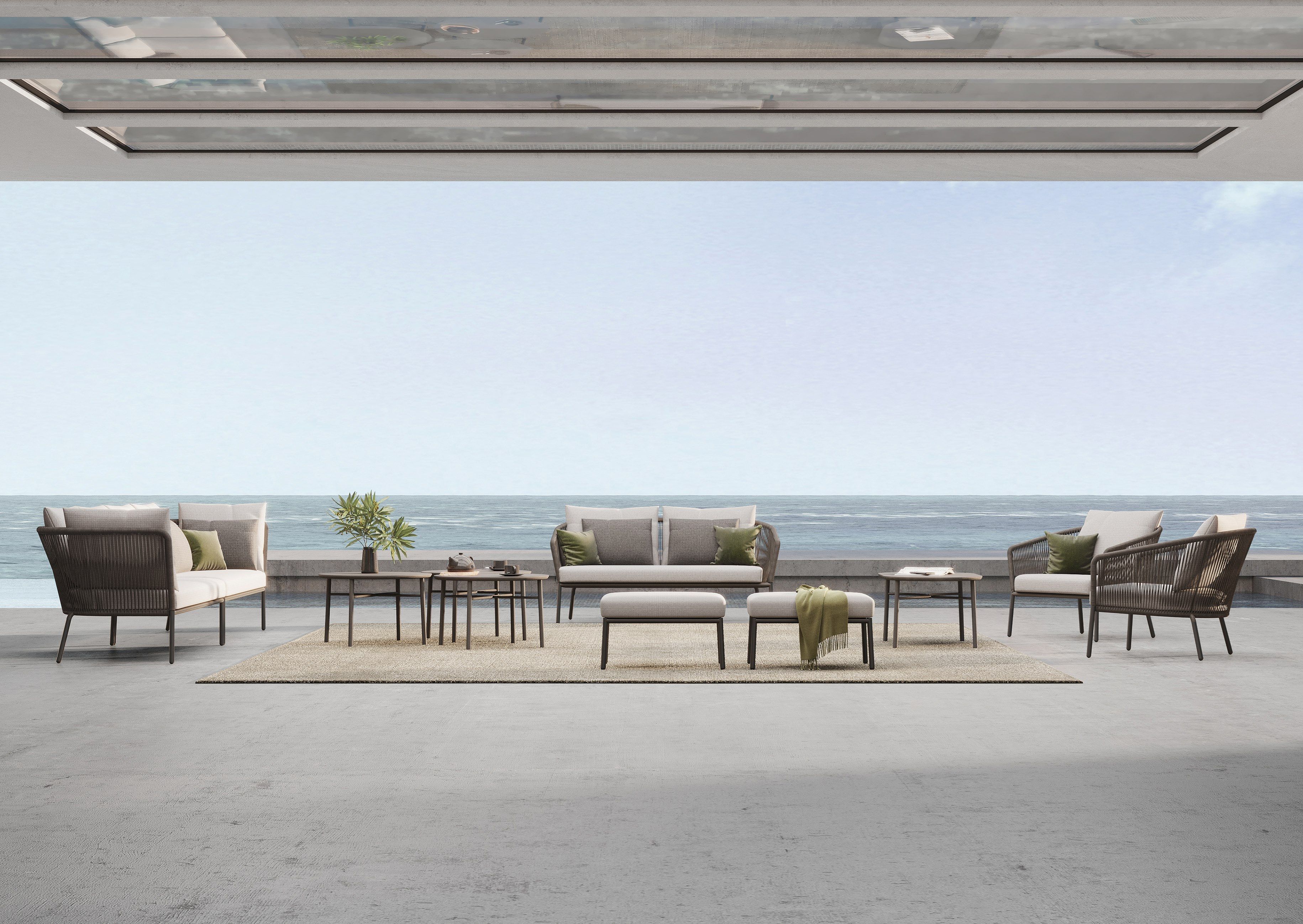 Керамический овальный низкий садовый столик solpuri Loop Lounge ARCH-00048739 - Вид №1