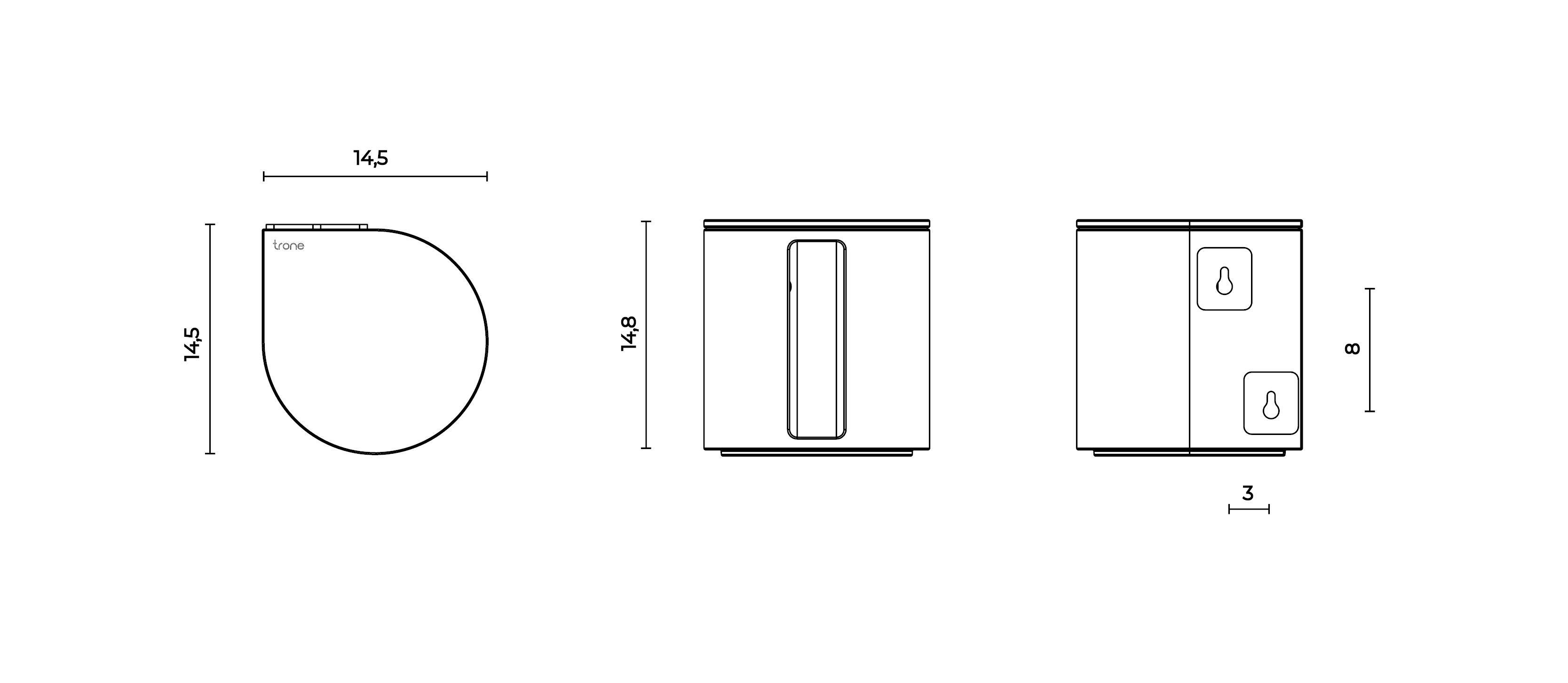 Держатель для туалетной бумаги, туалетная щетка и мусорное ведро Trone Trium ARCH-00051330 - Вид №2