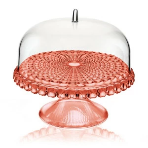 Тортовница круглая 30 см коралловая Tiffany S GUZZINI  00-3870220 Красный