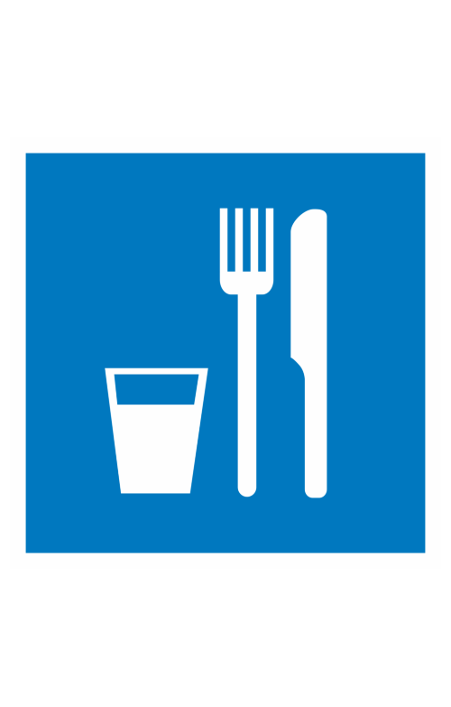 68198 Знак "Пункт приема пищи" ( D 01 )  Указательные знаки размер 100 х 100 мм Спецодежда 