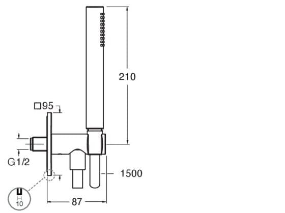 Настенный ручной душ с системой защиты от накипи с гибким CRISTINA Rubinetterie дополнения для душа / ванны / умывальника-Shower &amp ARCH-00018753 - Вид №1