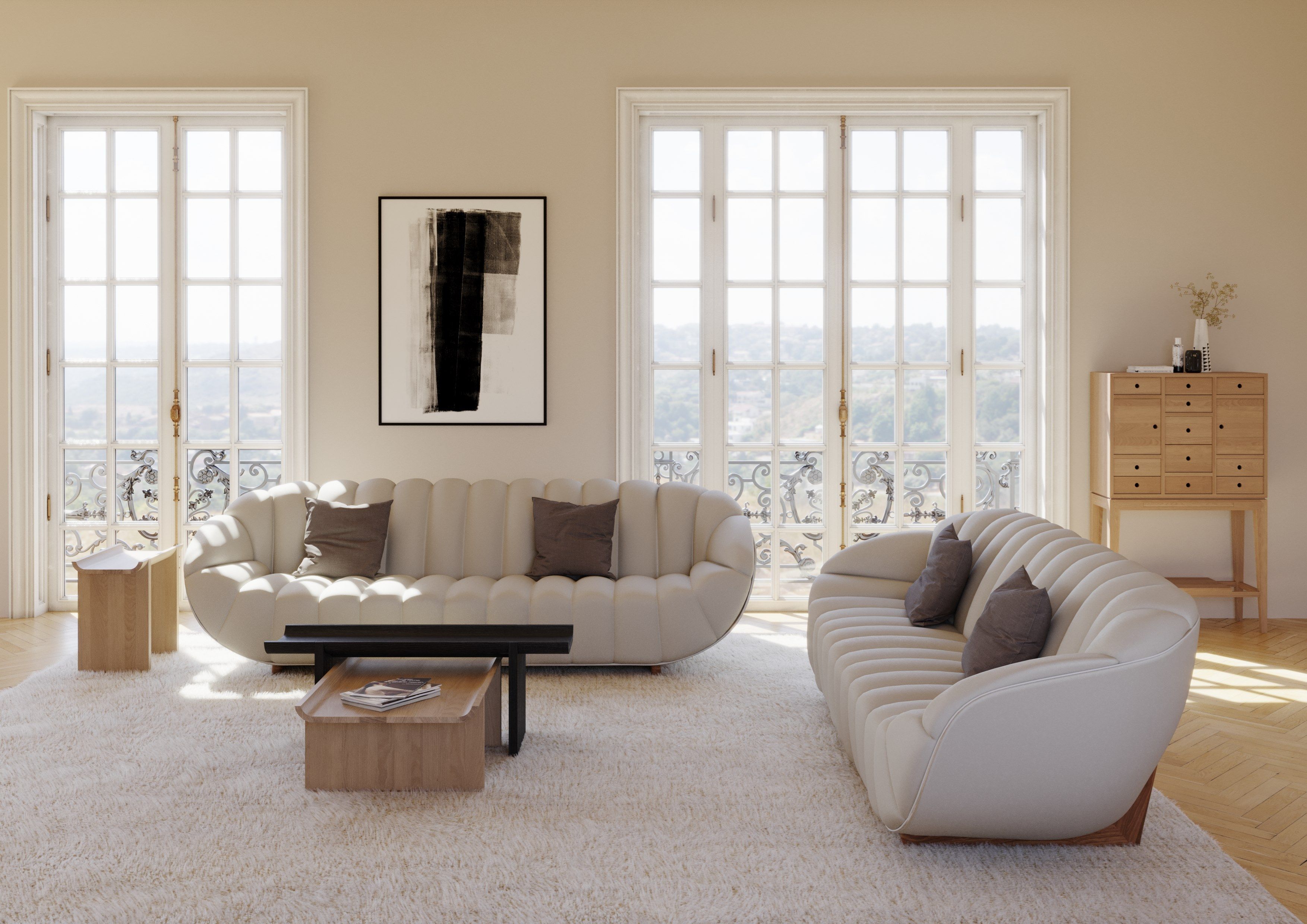 3-местный тканевый диван Wewood RABELO ARCH-00074743 - Вид №3