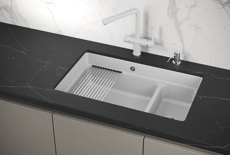 KS-7304U, АРКТИК (БЕЛЫЙ), кухонная мойка, кварц GRANULA Kitchen Space 7304U-ST341