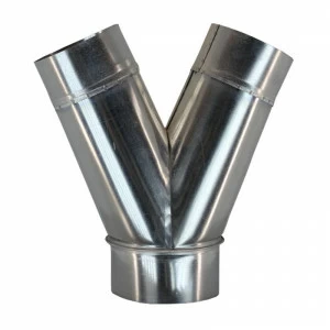 Тройник круглый Y-обр. (штаны) (оц. сталь) d125/125/125