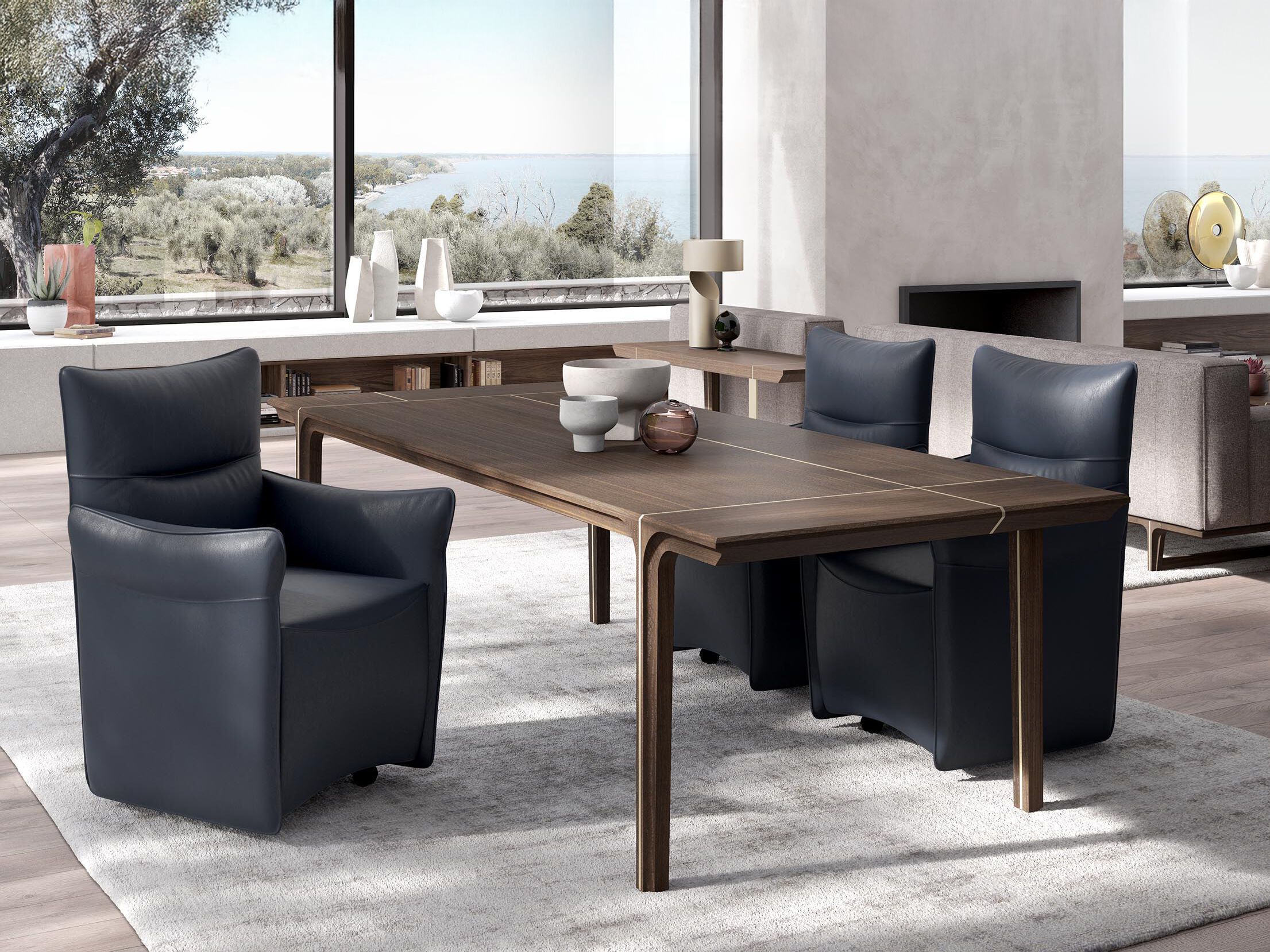 Прямоугольный обеденный стол из массива дерева Natuzzi Italia кендо ARCH-00004251 - Вид №3